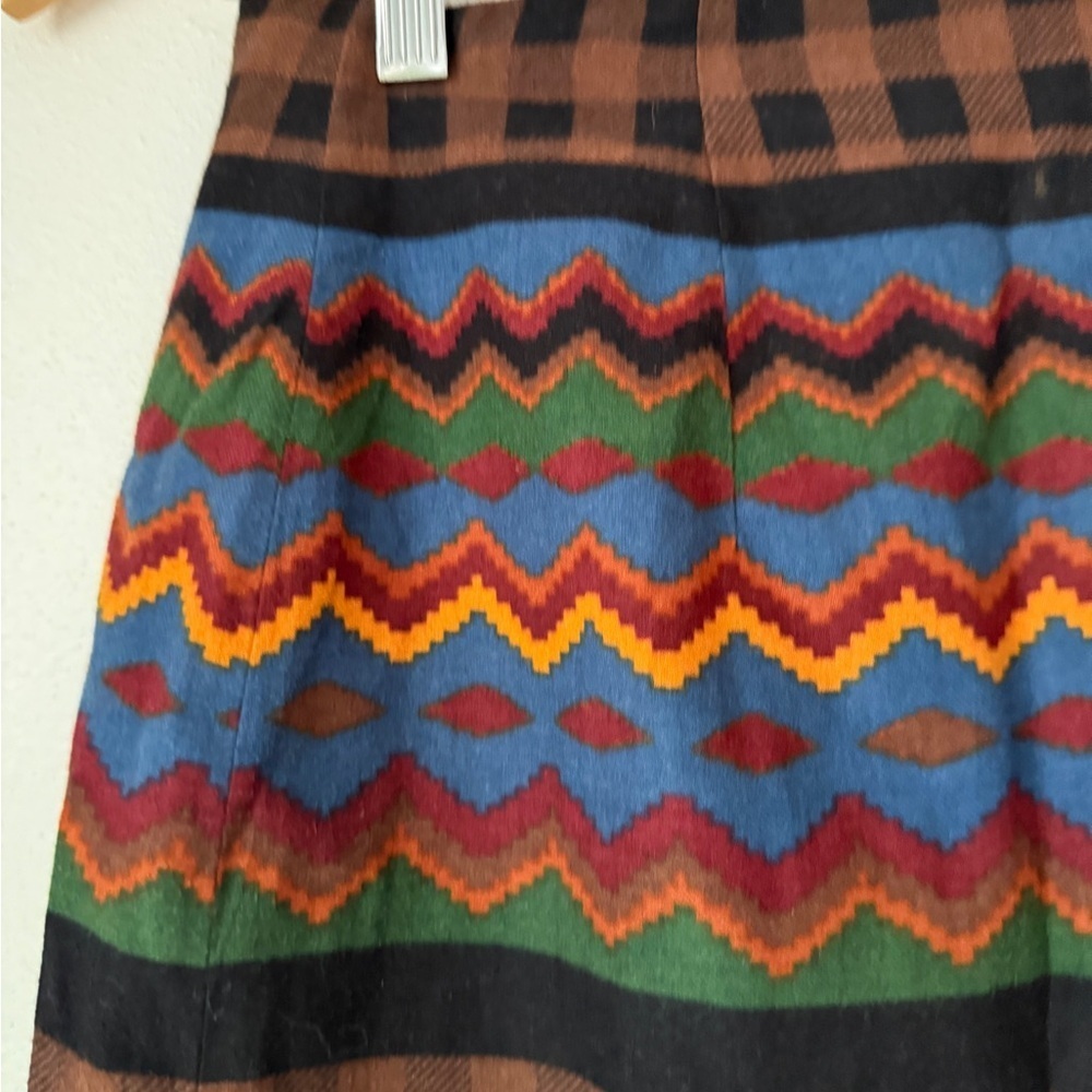 Vintage Breeches Wrap Skirt Aztec Southwestern Bohemian Sz 4 Made In USA - Picture 8 of 9